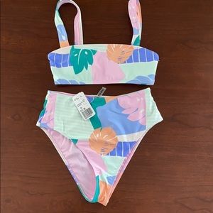 COPY - NWT forever 21 palm print bikini and sarong